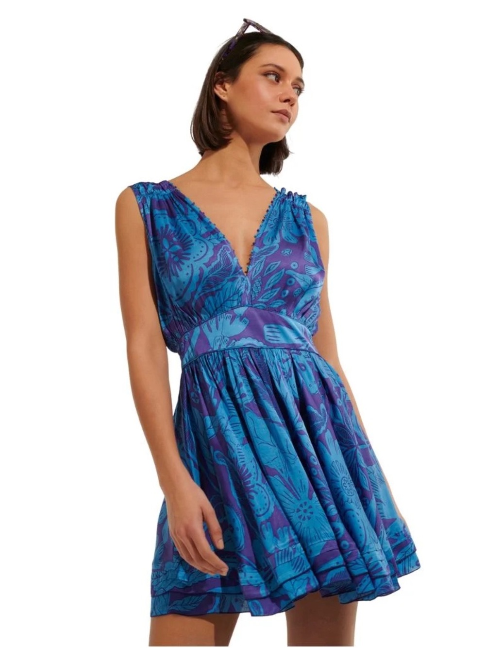 Poupette St Barth Mini Dress Bessie Blue Gauguin
